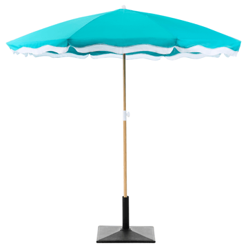 Parasoll utomhus 232 cm Sestriere - blå/vit/brun - Utemöbler - Solskydd - Parasoll - Balkongparasoll
