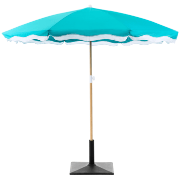 Parasoll utomhus 232 cm Sestriere - blå/vit/brun - Utemöbler - Solskydd - Parasoll - Balkongparasoll