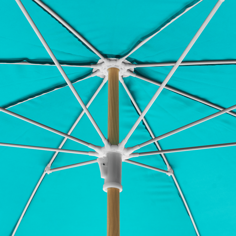 Parasoll utomhus 232 cm Sestriere - blå/vit/brun - Utemöbler - Solskydd - Parasoll - Balkongparasoll