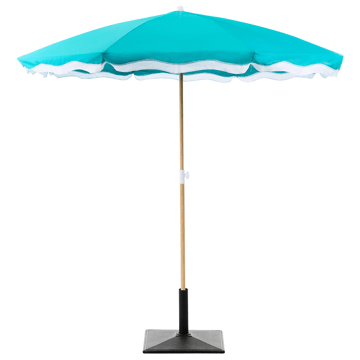 Parasoll utomhus 232 cm Sestriere - blå/vit/brun - Utemöbler - Solskydd - Parasoll - Balkongparasoll