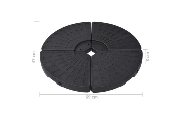 Paraollfot fläktformad 4 st svart - Svart - Parasollfot