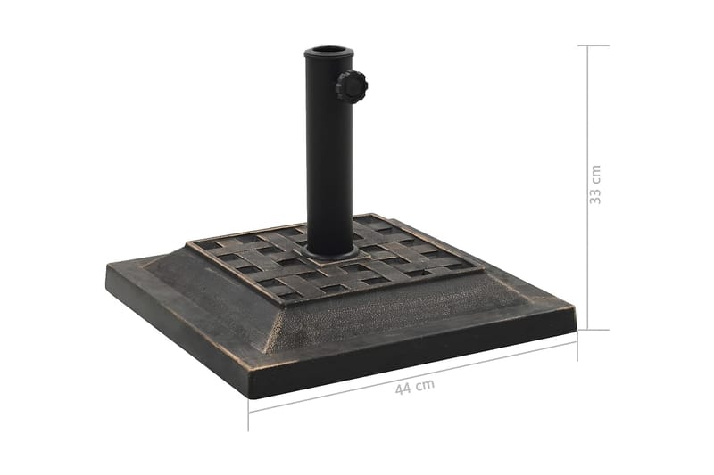 Parasollfot fyrkantig polyresin 12 kg brons - Brun - Utemöbler - Solskydd - Parasoll - Parasollfot