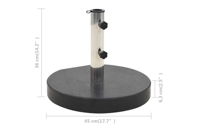 Parasollfot granit rund 30 kg svart - Svart - Utemöbler - Solskydd - Parasoll - Parasollfot