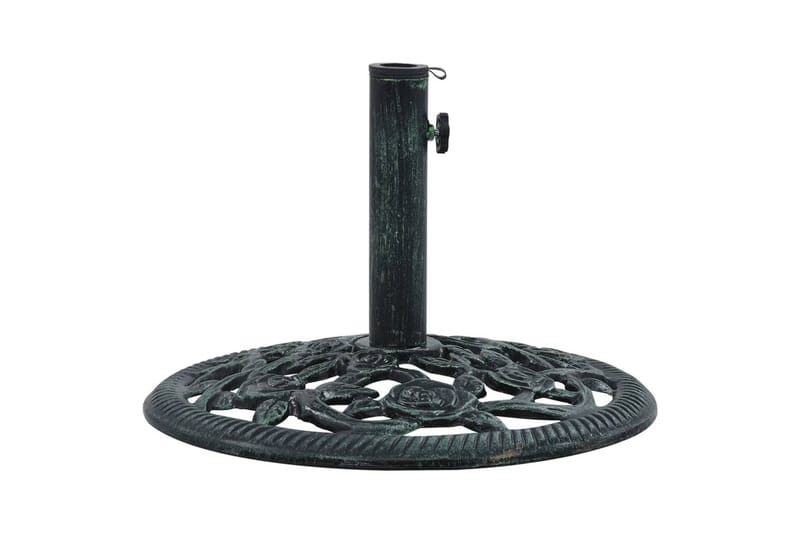Parasollfot grön 9 kg 40 cm gjutjärn - Grön - Utemöbler - Solskydd - Parasoll - Parasollfot