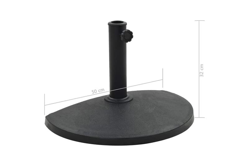 Parasollfot halvrund polyresin 9 kg svart - Svart - Utemöbler - Solskydd - Parasoll - Parasollfot