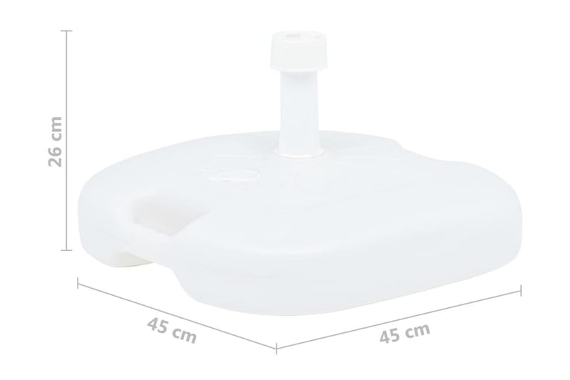 Parasollfot sand/vattenfylld 16 L vit plast - Vit - Utemöbler - Solskydd - Parasoll - Parasollfot