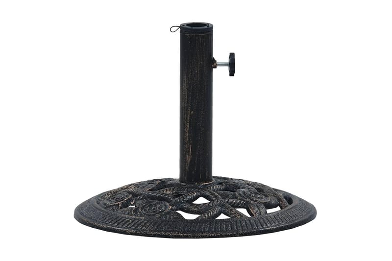 Parasollfot svart och brons 9 kg 40 cm gjutjärn - Brun - Utemöbler - Solskydd - Parasoll - Parasollfot