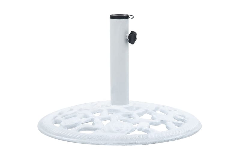 Parasollfot vit 12 kg 48 cm gjutjärn - Vit - Utemöbler - Solskydd - Parasoll - Parasollfot