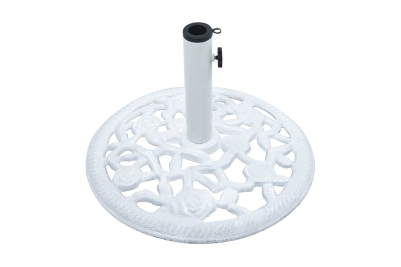 Parasollfot vit 12 kg 48 cm gjutjärn - Vit - Utemöbler - Solskydd - Parasoll - Parasollfot