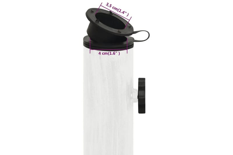 Parasollfot vit 44x44x31 cm gjutjärn - Vit - Utemöbler - Solskydd - Parasoll - Parasollfot