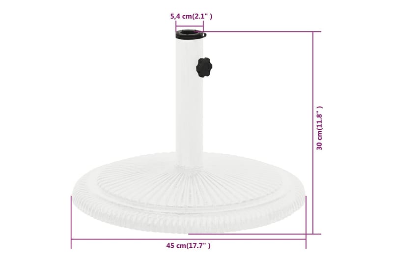 Parasollfot vit 45x45x30 cm gjutjärn - Vit - Utemöbler - Solskydd - Parasoll - Parasollfot