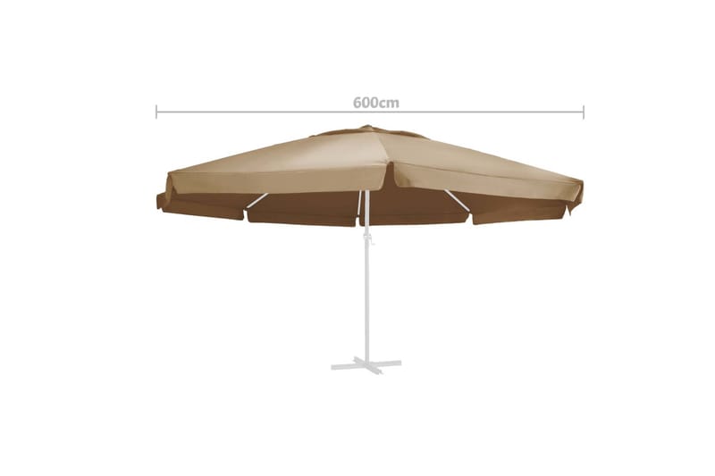 Reservtyg för parasoll taupe 600 cm - Utemöbler - Solskydd - Parasoll
