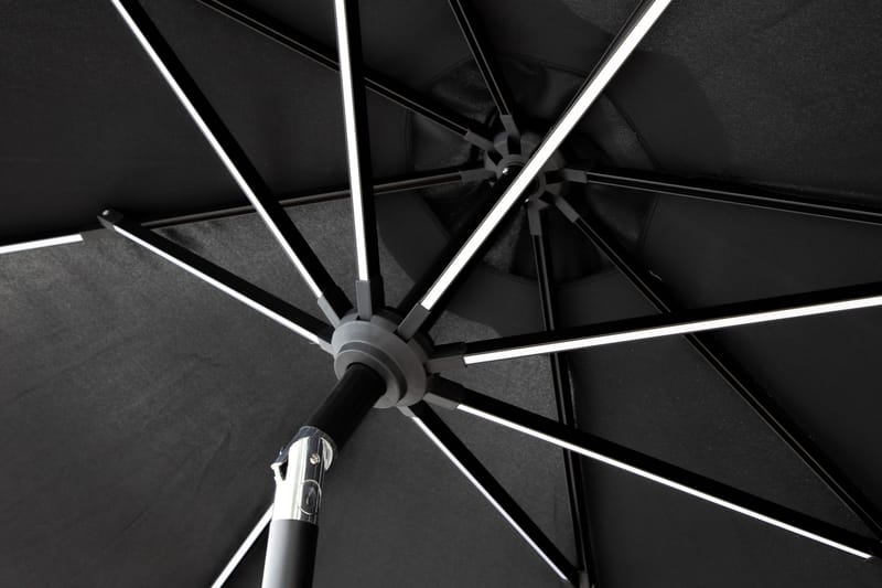 Sabal Parasoll 270 cm med LED - Svart - Utemöbler - Solskydd - Parasoll
