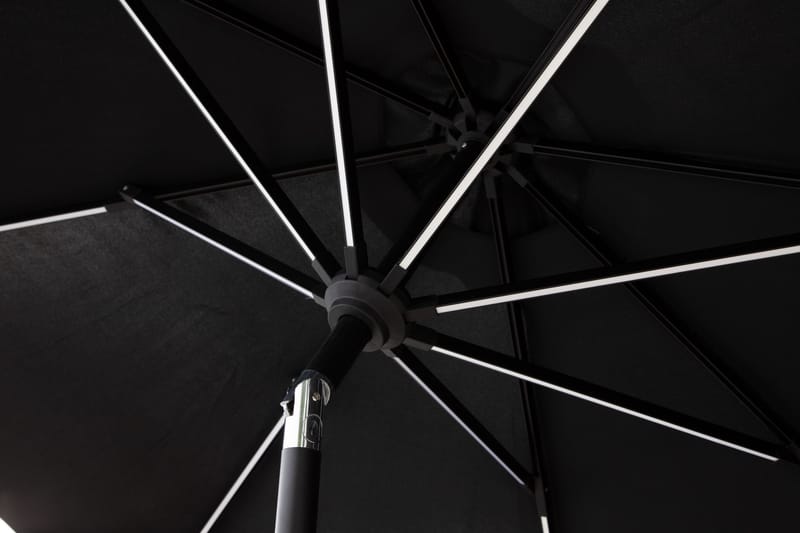 Sabal Parasoll 270 cm med LED - Svart - Utemöbler - Solskydd - Parasoll