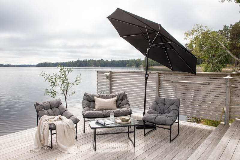Sabal Parasoll 270 cm med LED - Svart - Utemöbler - Solskydd - Parasoll