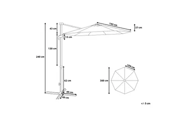 Savona Parasoll 240 cm - Mörkgrå - Utemöbler - Solskydd - Parasoll - Hängparasoll
