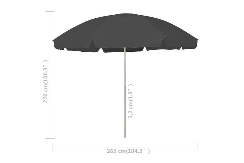 Strandparasoll antracit 300 cm - Antracit - Utemöbler - Solskydd - Parasoll - Strandparasoll