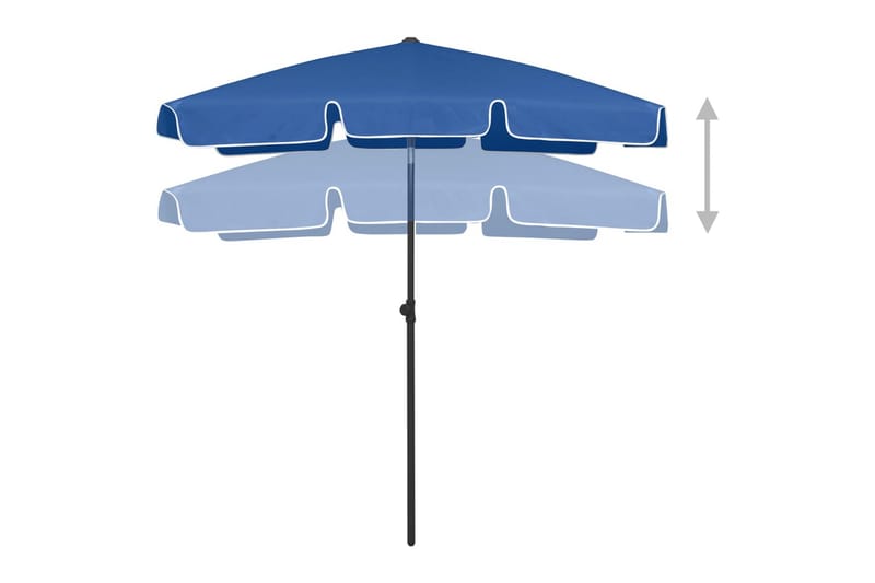 Strandparasoll azurblå 180x120 cm - Azurblå - Utemöbler - Solskydd - Parasoll - Strandparasoll