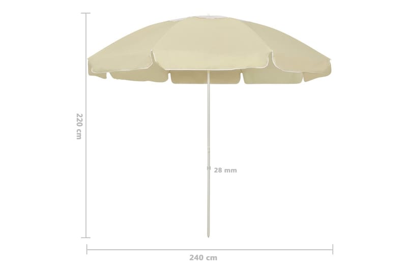 Strandparasoll gul 240 cm - Gul - Utemöbler - Solskydd - Parasoll - Strandparasoll