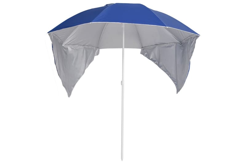 Strandparasoll med sidoväggar blå 215 cm - Blå - Utemöbler - Solskydd - Parasoll - Strandparasoll