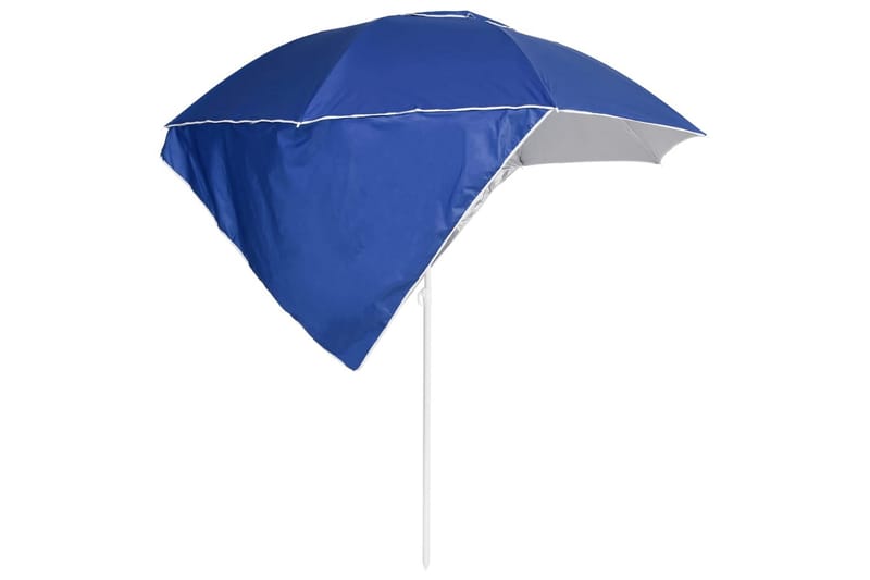 Strandparasoll med sidoväggar blå 215 cm - Blå - Utemöbler - Solskydd - Parasoll - Strandparasoll