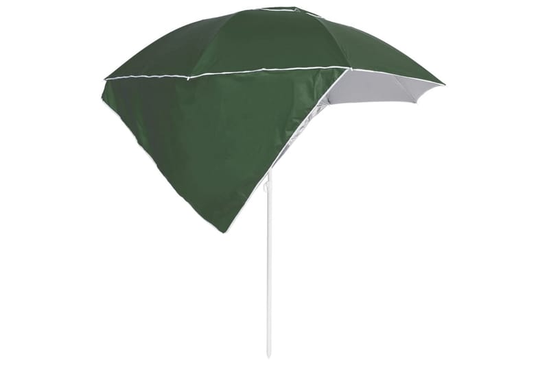Strandparasoll med sidoväggar grön 215 cm - Grön - Utemöbler - Solskydd - Parasoll - Strandparasoll
