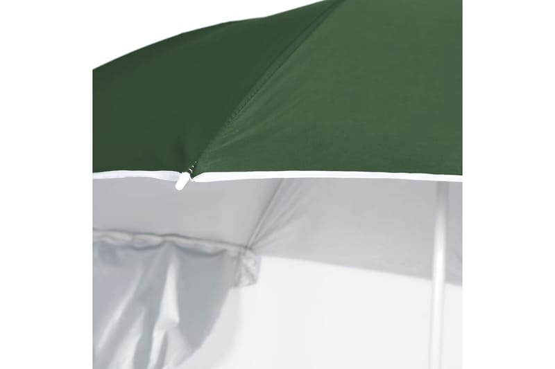 Strandparasoll med sidoväggar grön 215 cm - Grön - Utemöbler - Solskydd - Parasoll - Strandparasoll