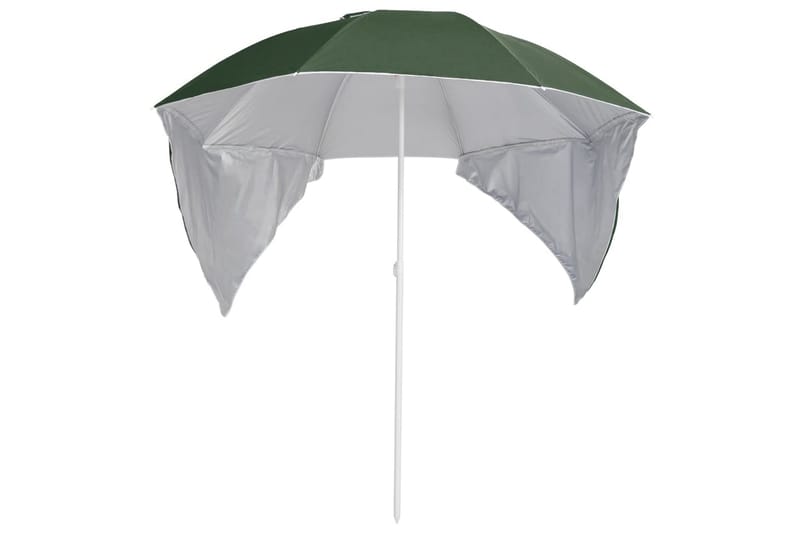 Strandparasoll med sidoväggar grön 215 cm - Grön - Utemöbler - Solskydd - Parasoll - Strandparasoll