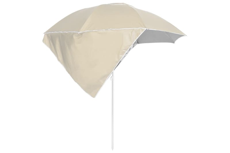 Strandparasoll med sidoväggar sandfärgad 215 cm - Gul - Utemöbler - Solskydd - Parasoll - Strandparasoll