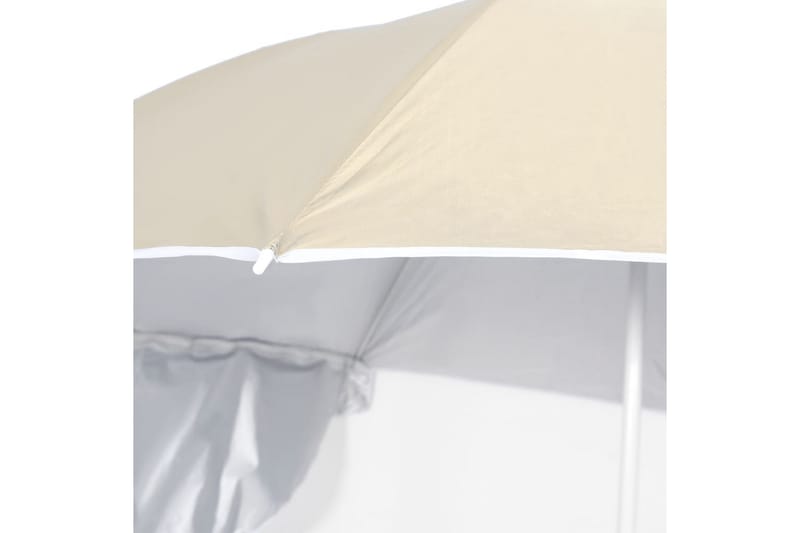 Strandparasoll med sidoväggar sandfärgad 215 cm - Gul - Utemöbler - Solskydd - Parasoll - Strandparasoll