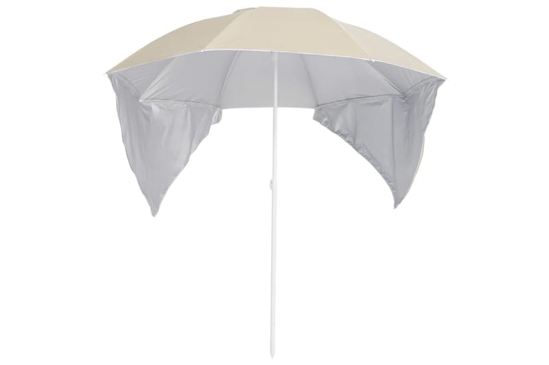 Strandparasoll med sidoväggar sandfärgad 215 cm - Gul - Utemöbler - Solskydd - Parasoll - Strandparasoll