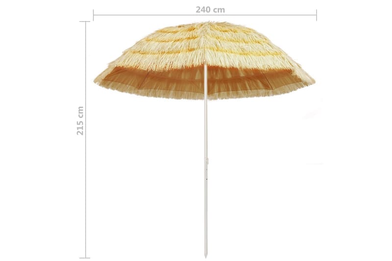 Strandparasoll 240 cm Hawaii-stil naturlig - Brun - Utemöbler - Solskydd - Parasoll - Strandparasoll