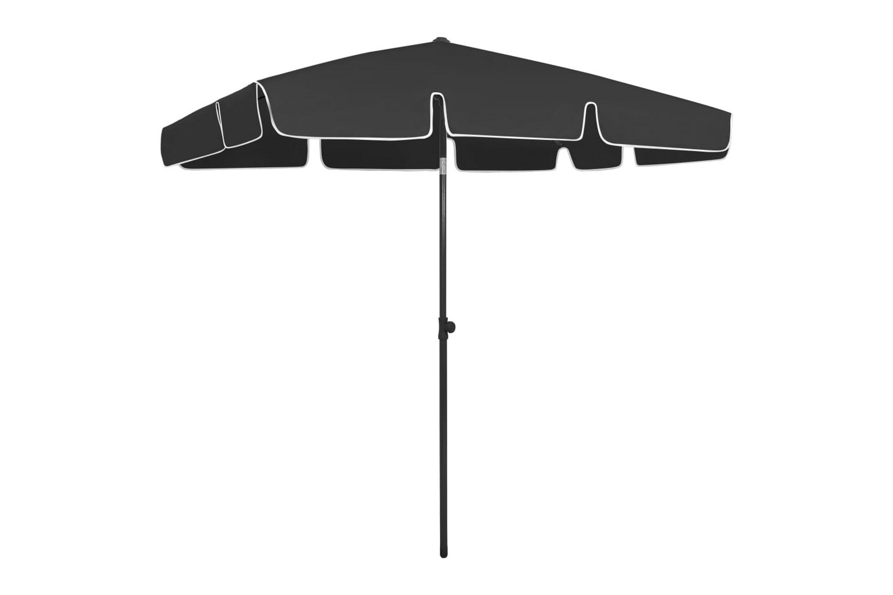 Be Basic Strandparasoll svart 200×125 cm – Svart