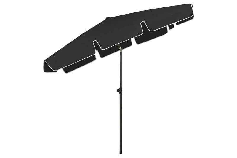 Strandparasoll svart 200x125 cm - Svart - Utemöbler - Solskydd - Parasoll - Strandparasoll