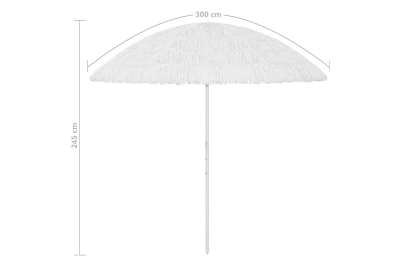 Strandparasoll vit 300 cm - Vit - Utemöbler - Solskydd - Parasoll - Strandparasoll