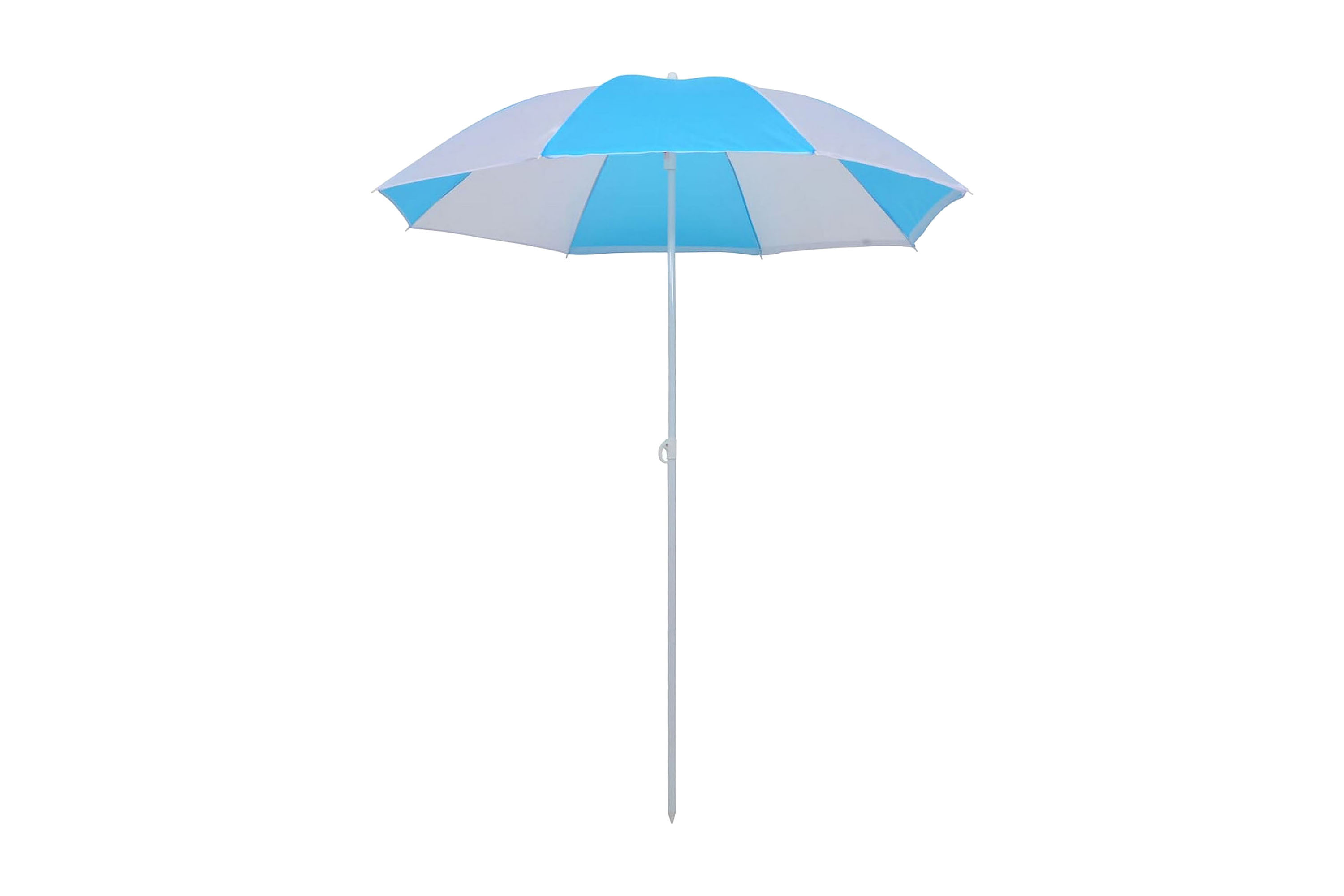 Strandtält/parasoll blå och vit 180 cm tyg – Flerfärgad