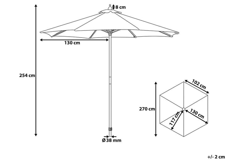 TOSCANA II Parasoll 254 cm Grön - Parasoll