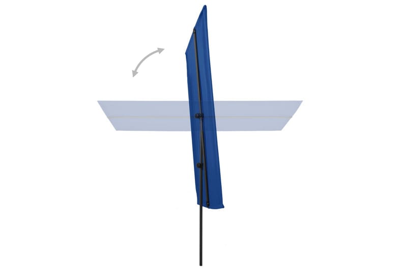 Trädgårdsparasoll med aluminiumstång 180x130 cm azurblå - Blå - Utemöbler - Solskydd - Parasoll