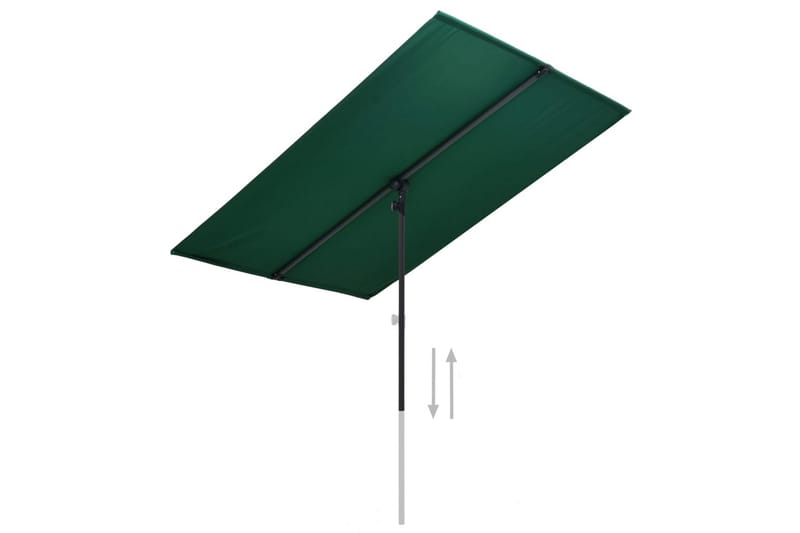 Trädgårdsparasoll med aluminiumstång 180x130 cm grön - Grön - Utemöbler - Solskydd - Parasoll