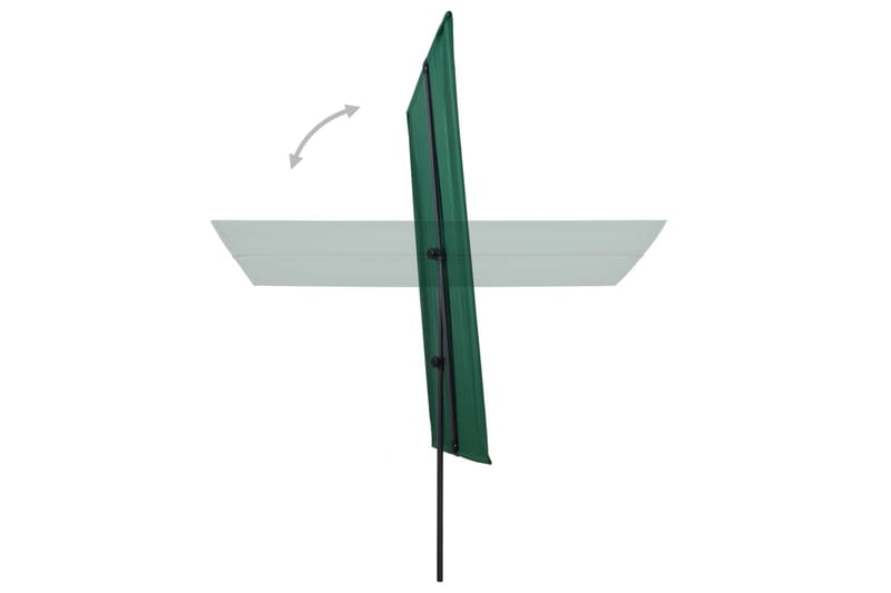 Trädgårdsparasoll med aluminiumstång 180x130 cm grön - Grön - Utemöbler - Solskydd - Parasoll
