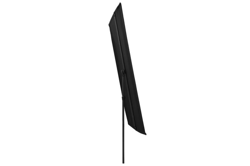 Trädgårdsparasoll med aluminiumstång 180x130 cm svart - Svart - Utemöbler - Solskydd - Parasoll
