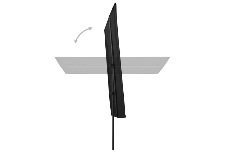 Trädgårdsparasoll med aluminiumstång 180x130 cm svart - Svart - Utemöbler - Solskydd - Parasoll