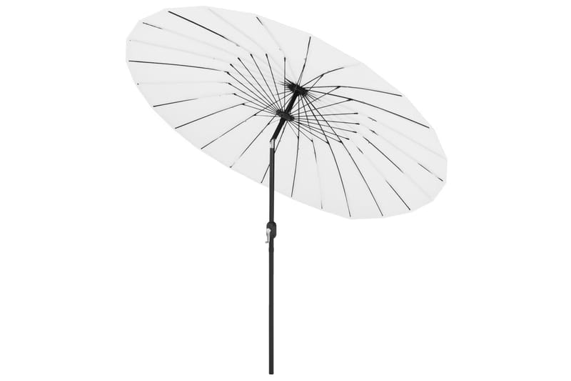 Trädgårdsparasoll med aluminiumstång 270 cm sandvit - Vit - Utemöbler - Solskydd - Parasoll