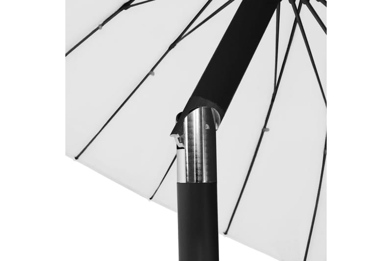 Trädgårdsparasoll med aluminiumstång 270 cm sandvit - Vit - Utemöbler - Solskydd - Parasoll