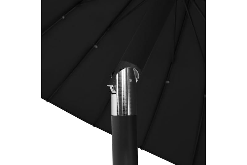 Trädgårdsparasoll med aluminiumstång 270 cm svart - Svart - Utemöbler - Solskydd - Parasoll