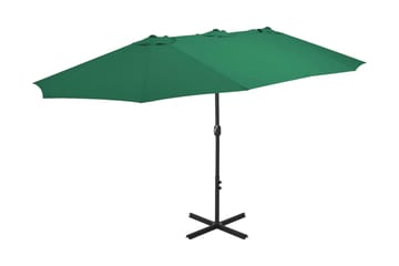 Trädgårdsparasoll med aluminiumstång 460x270 cm grön