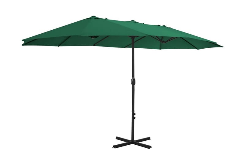 Trädgårdsparasoll med aluminiumstång 460x270 cm grön - Grön - Utemöbler - Solskydd - Parasoll