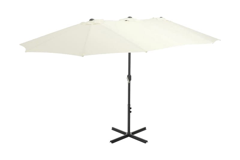 Trädgårdsparasoll med aluminiumstång 460x270 cm sand - Beige - Utemöbler - Solskydd - Parasoll