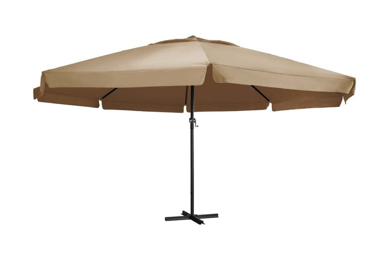 Trädgårdsparasoll med aluminiumstång 600 cm taupe - Brun - Utemöbler - Solskydd - Parasoll