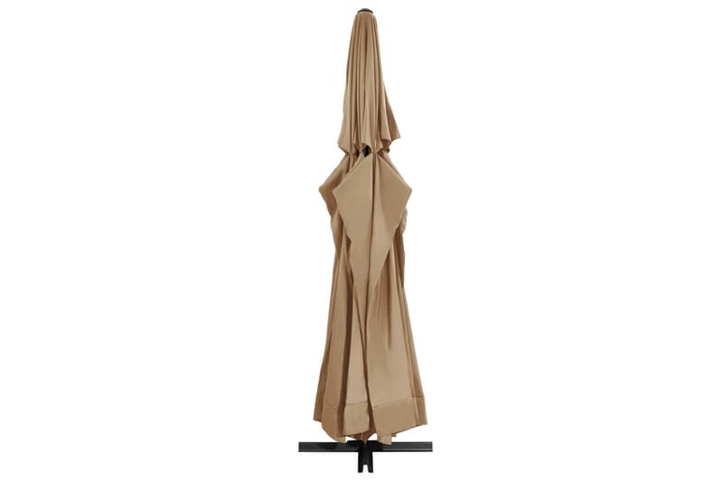 Trädgårdsparasoll med aluminiumstång 600 cm taupe - Brun - Utemöbler - Solskydd - Parasoll
